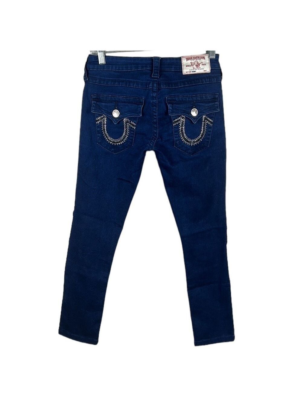 TRUE Religion Sequined Flap Pocket Skinny Jeans Size 27S